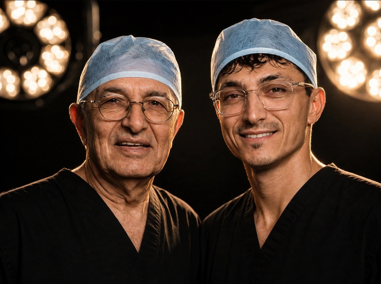 Dr. Farhad Rafizadeh and Dr. Andre Rafizadeh in the operating room at Better Plastic Surgery, Morristown NJ