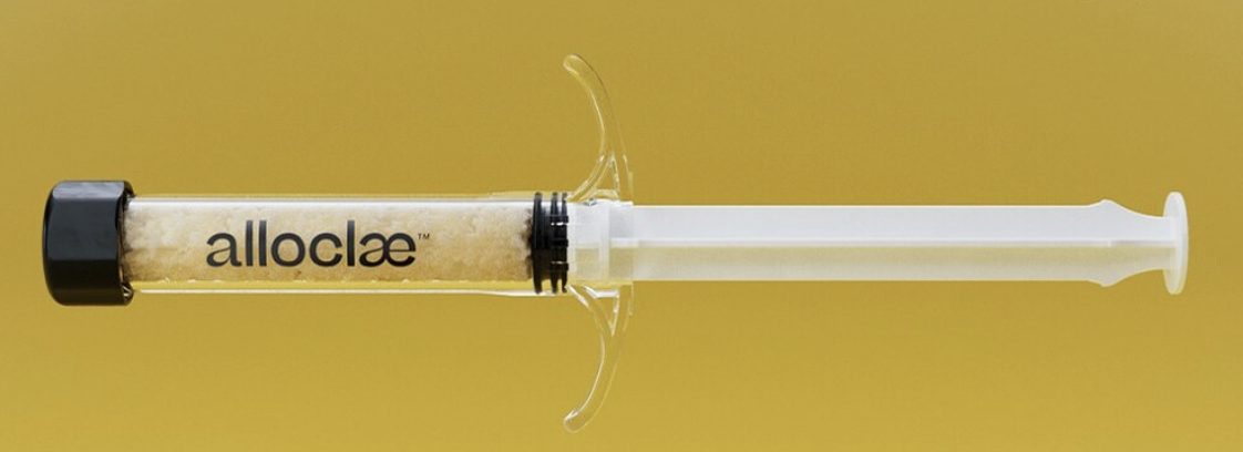 AlloClae structural adipose filler prefilled sterile syringe of purified donor fat matrix
