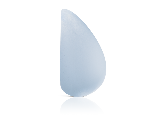Motiva Ergonomix implant — teardrop silhouette showing natural shape