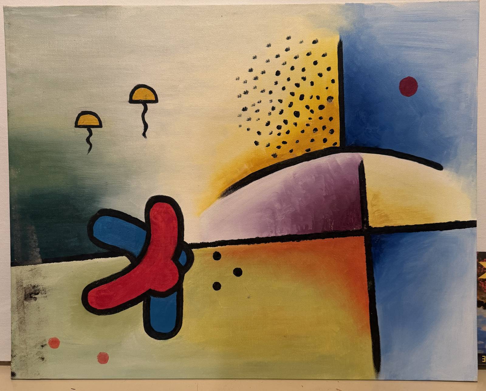 Original abstract oil painting by Dr. Rafizadeh